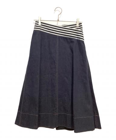 最終価格♡BORDERS at BALCONY ネイビー フレアスカート38 中古・古着通販】BORDERS AT BALCONY (ボーダーズアットバルコニー