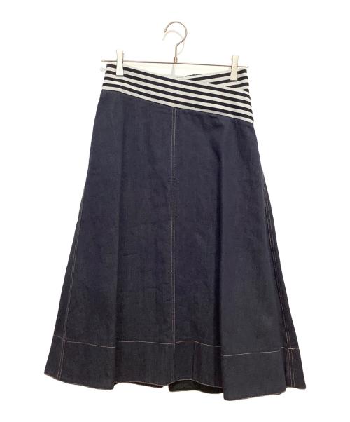 BORDERS at BALCONY（ボーダーズアットバルコニー）BORDERS AT BALCONY (ボーダーズアットバルコニー) デニムフレアスカート インディゴ サイズ:38の古着・服飾アイテム