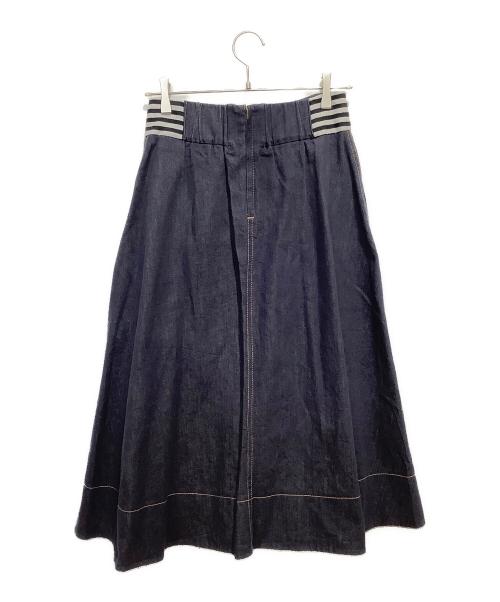 BORDERS at BALCONY（ボーダーズアットバルコニー）BORDERS AT BALCONY (ボーダーズアットバルコニー) デニムフレアスカート インディゴ サイズ:38の古着・服飾アイテム