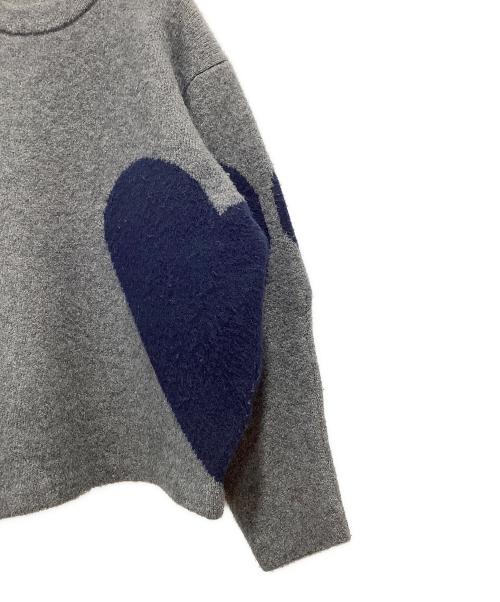 NKNIT（ンニット）NKNIT (ンニット) グレーハートデザインニット グレー×ネイビーの古着・服飾アイテム