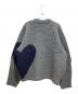 NKNIT (ンニット) グレーハートデザインニット グレー×ネイビー：20000円