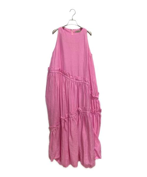 A VACATION（ア ヴァケーション）A VACATION (ア ヴァケーション) ノースリーブ・キャミソールワンピース ピンク サイズ:Fの古着・服飾アイテム