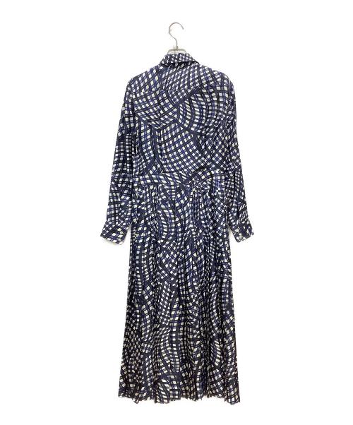 TORY BURCH（トリーバーチ）TORY BURCH (トリーバーチ) 長袖ワンピース ネイビー×ホワイト サイズ:4の古着・服飾アイテム