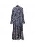 TORY BURCH (トリーバーチ) 長袖ワンピース ネイビー×ホワイト サイズ:4：13000円