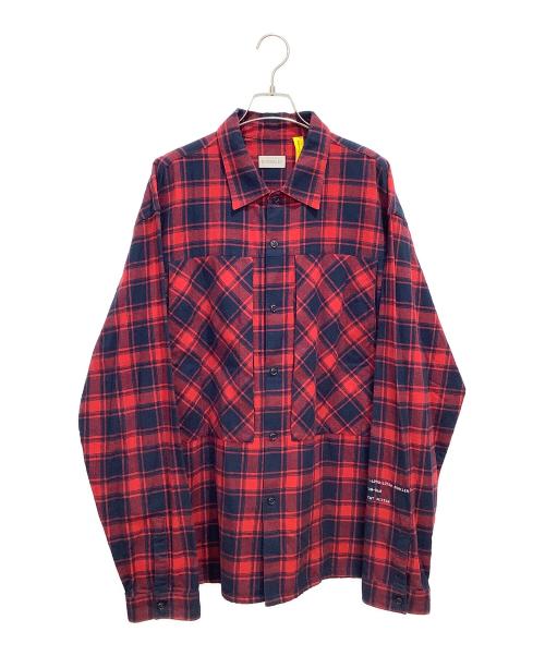 MONCLER（モンクレール）MONCLER (モンクレール) 長袖シャツ レッド×ネイビー サイズ:5の古着・服飾アイテム