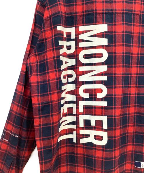 MONCLER（モンクレール）MONCLER (モンクレール) 長袖シャツ レッド×ネイビー サイズ:5の古着・服飾アイテム
