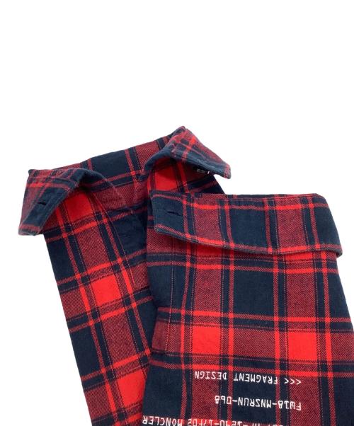 MONCLER（モンクレール）MONCLER (モンクレール) 長袖シャツ レッド×ネイビー サイズ:5の古着・服飾アイテム