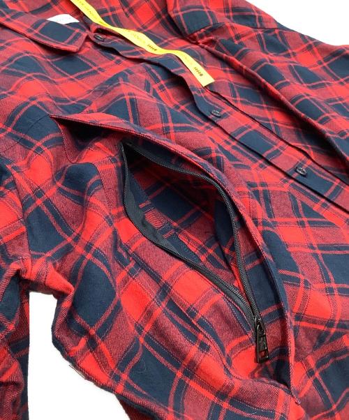 MONCLER（モンクレール）MONCLER (モンクレール) 長袖シャツ レッド×ネイビー サイズ:5の古着・服飾アイテム