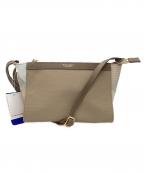 BLUE LABEL CRESTBRIDGEブルーレーベルクレストブリッジ）の古着「パーシャルクレストブリッジチェックPVCミニショルダー」｜ベージュ