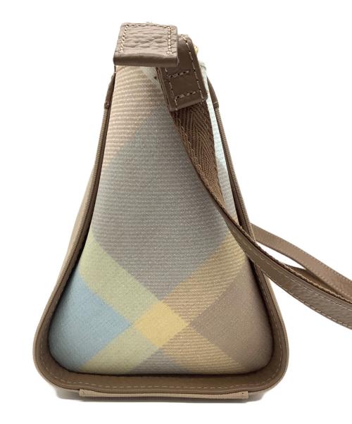 BLUE LABEL CRESTBRIDGE（ブルーレーベルクレストブリッジ）BLUE LABEL CRESTBRIDGE (ブルーレーベルクレストブリッジ) パーシャルクレストブリッジチェックPVCミニショルダー ベージュの古着・服飾アイテム