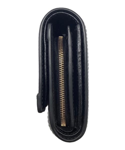 GUCCI（グッチ）GUCCI (グッチ) シェリーライン 2つ折り財布 ブラック×レッドの古着・服飾アイテム