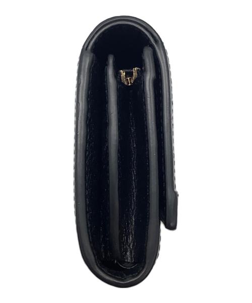 GUCCI（グッチ）GUCCI (グッチ) シェリーライン 2つ折り財布 ブラック×レッドの古着・服飾アイテム