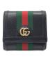GUCCI（グッチ）の古着「シェリーライン 2つ折り財布」｜ブラック×レッド
