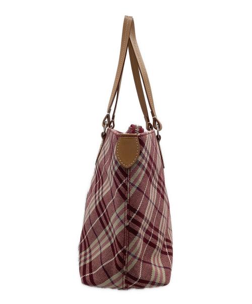 BURBERRY BLUE LABEL（バーバリー ブルー レーベル）BURBERRY BLUE LABEL (バーバリー ブルー レーベル) ノバチェック 2WAY トートバッグ ピンクの古着・服飾アイテム