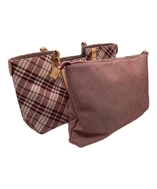 BURBERRY BLUE LABEL（バーバリー ブルー レーベル）BURBERRY BLUE LABEL (バーバリー ブルー レーベル) ノバチェック 2WAY トートバッグ ピンクの古着・服飾アイテム