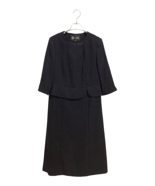 TOKYO SOIR（トウキョウソワール）TOKYO SOIR (トウキョウソワール) ブラックフォーマル ノーカラー アンサンブル ブラック サイズ:9の古着・服飾アイテム