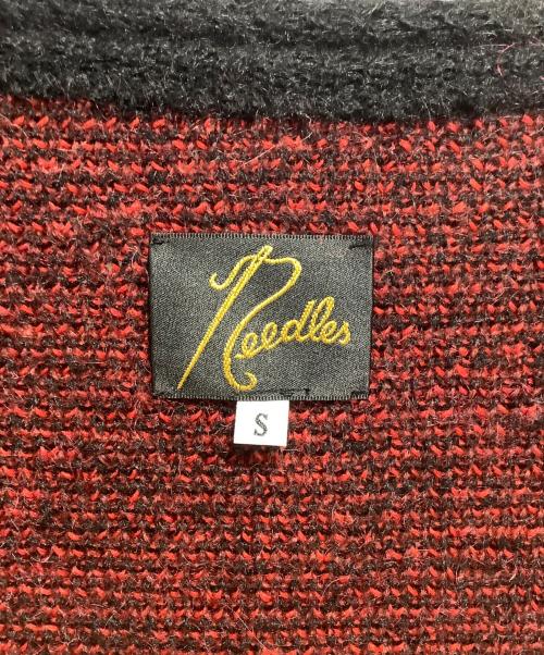 Needles（ニードルズ）Needles (ニードルズ) 厚手カーディガン ブラック×レッド サイズ:Sの古着・服飾アイテム