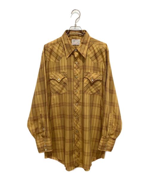 H BAR C（エイチバーシー）H BAR C (エイチバーシー) チェック ウエスタンシャツ ブラウン サイズ:-の古着・服飾アイテム