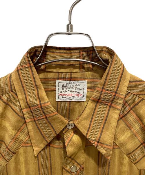 H BAR C（エイチバーシー）H BAR C (エイチバーシー) チェック ウエスタンシャツ ブラウン サイズ:-の古着・服飾アイテム