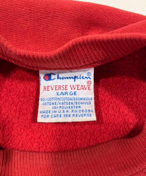 Champion REVERSE WEAVE（チャンピオン リバース ウィーブ）Champion REVERSE WEAVE (チャンピオン リバース ウィーブ) クルーネックスウェット レッド サイズ:LARGEの古着・服飾アイテム