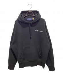 POLO RALPH LAUREN（ポロ・ラルフローレン）の古着「リラックスドフィットロゴフリースフーディ」｜ブラック