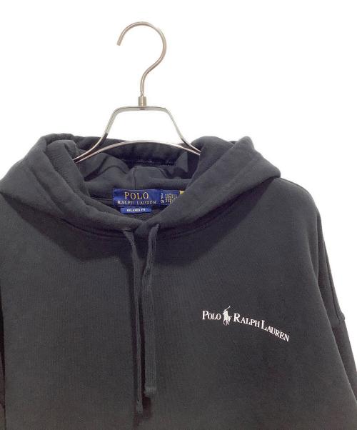 POLO RALPH LAUREN（ポロ・ラルフローレン）POLO RALPH LAUREN (ポロ・ラルフローレン) リラックスドフィットロゴフリースフーディ ブラック サイズ:Sの古着・服飾アイテム