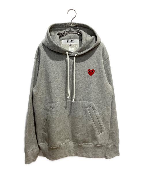 PLAY COMME des GARCONS（プレイコムデギャルソン）PLAY COMME des GARCONS (プレイコムデギャルソン) Pullover Hoodie With Red Emblem Top Gray グレー サイズ:Mの古着・服飾アイテム