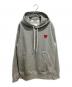 PLAY COMME des GARCONS（プレイコムデギャルソン）の古着「Pullover Hoodie With Red Emblem Top Gray」｜グレー