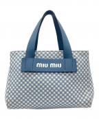 MIU MIUミュウミュウ）の古着「カナパ ハンドバッグ」｜スカイブルー