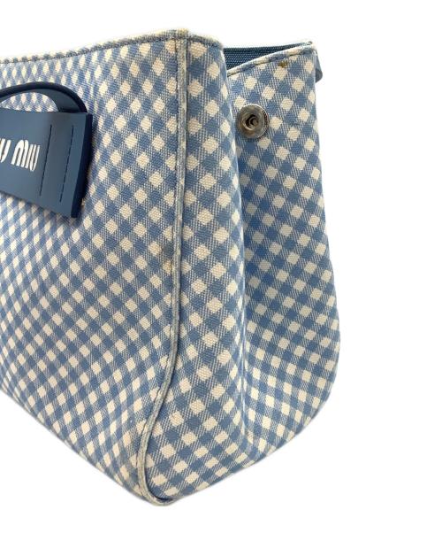 MIU MIU（ミュウミュウ）MIU MIU (ミュウミュウ) カナパ ハンドバッグ スカイブルーの古着・服飾アイテム