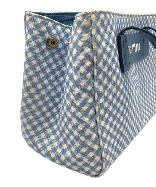 MIU MIU（ミュウミュウ）MIU MIU (ミュウミュウ) カナパ ハンドバッグ スカイブルーの古着・服飾アイテム