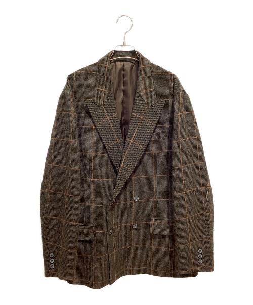 JOURNAL STANDARD relume（ジャーナルスタンダード レリューム）JOURNAL STANDARD relume (ジャーナルスタンダード レリューム) ツイードチェック ダブル ジャケット ブラウン サイズ:Lの古着・服飾アイテム