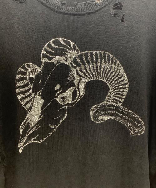 myne（マイン）MYNE (マイン) Printed Knit Tee ブラック サイズ:Mの古着・服飾アイテム