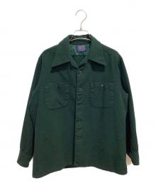 PENDLETON（ペンドルトン）の古着「70s ボードシャツ 無地」｜グリーン
