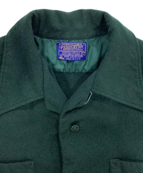 PENDLETON（ペンドルトン）PENDLETON (ペンドルトン) 70s ボードシャツ 無地 グリーン サイズ:Lの古着・服飾アイテム