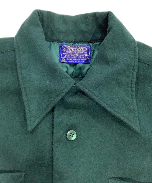 PENDLETON（ペンドルトン）PENDLETON (ペンドルトン) 70s ボードシャツ 無地 グリーン サイズ:Lの古着・服飾アイテム