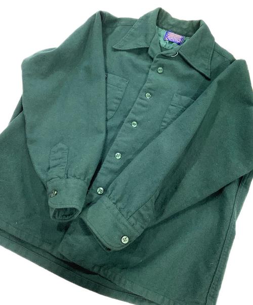PENDLETON（ペンドルトン）PENDLETON (ペンドルトン) 70s ボードシャツ 無地 グリーン サイズ:Lの古着・服飾アイテム