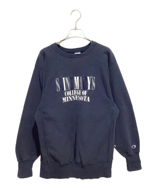 Champion REVERSE WEAVE（チャンピオン リバース ウィーブ）Champion REVERSE WEAVE (チャンピオン リバース ウィーブ) クルーネックスウェット ネイビー サイズ:LARGEの古着・服飾アイテム