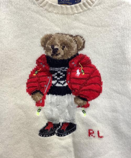 POLO RALPH LAUREN（ポロ・ラルフローレン）POLO RALPH LAUREN (ポロ・ラルフローレン) Polo ベア ウール セーター ベージュ サイズ:Mの古着・服飾アイテム