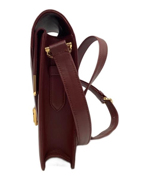 Cartier（カルティエ）Cartier (カルティエ) マストライン ダブルフラップショルダーバッグ レッドの古着・服飾アイテム