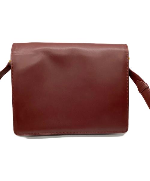 Cartier（カルティエ）Cartier (カルティエ) マストライン ダブルフラップショルダーバッグ レッドの古着・服飾アイテム