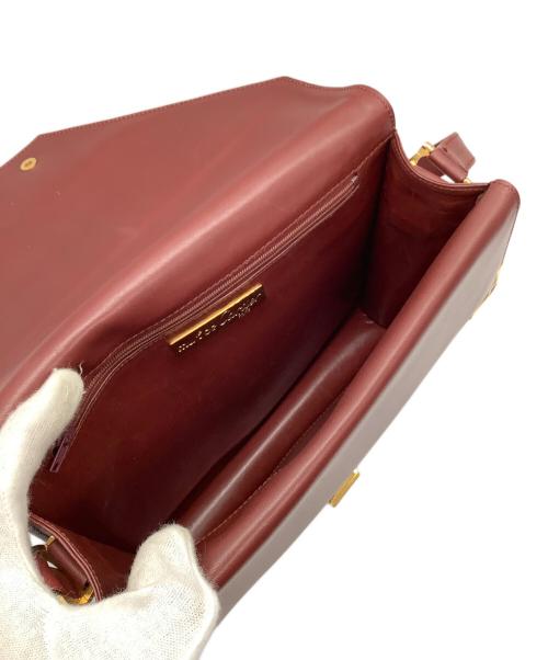 Cartier（カルティエ）Cartier (カルティエ) マストライン ダブルフラップショルダーバッグ レッドの古着・服飾アイテム