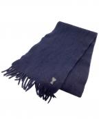 AMI Alexandre Mattiussiアミアレクサンドルマテュッシ）の古着「LEATHER PATCH SCARF」｜ネイビー