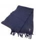 AMI Alexandre Mattiussi (アミアレクサンドルマテュッシ) LEATHER PATCH SCARF ネイビー：12000円