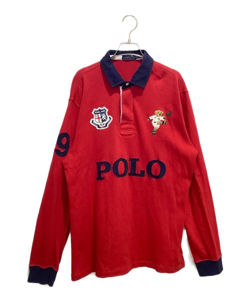 POLO RALPH LAUREN（ポロ・ラルフローレン）POLO RALPH LAUREN (ポロ・ラルフローレン) ポロベア ラガーシャツ レッド×ネイビー サイズ:Lの古着・服飾アイテム
