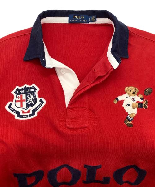 POLO RALPH LAUREN（ポロ・ラルフローレン）POLO RALPH LAUREN (ポロ・ラルフローレン) ポロベア ラガーシャツ レッド×ネイビー サイズ:Lの古着・服飾アイテム