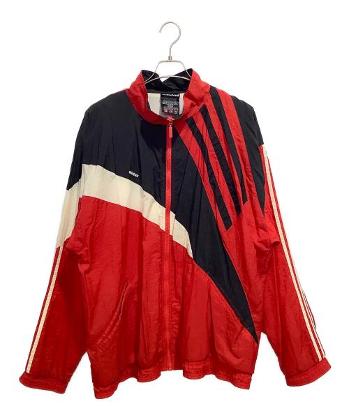 adidas（アディダス）adidas (アディダス) ナイロンジャケット ブラック×レッド サイズ:XLの古着・服飾アイテム