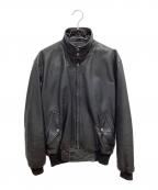 KUSHITANIクシタニ）の古着「ハリントン レザー ジャケット」｜ブラック