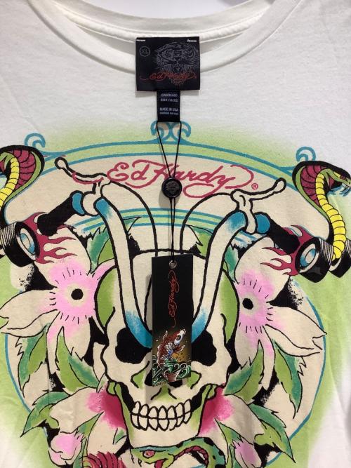 Ed Hardy（エド ハーディー）ED HARDY (エド ハーディー) 7 BASIC SS TEE ホワイト サイズ:XL 未使用品の古着・服飾アイテム