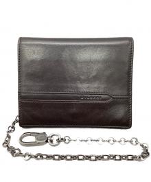 BVLGARI（ブルガリ）の古着「3つ折り財布チェーン付き」｜ダークブラウン